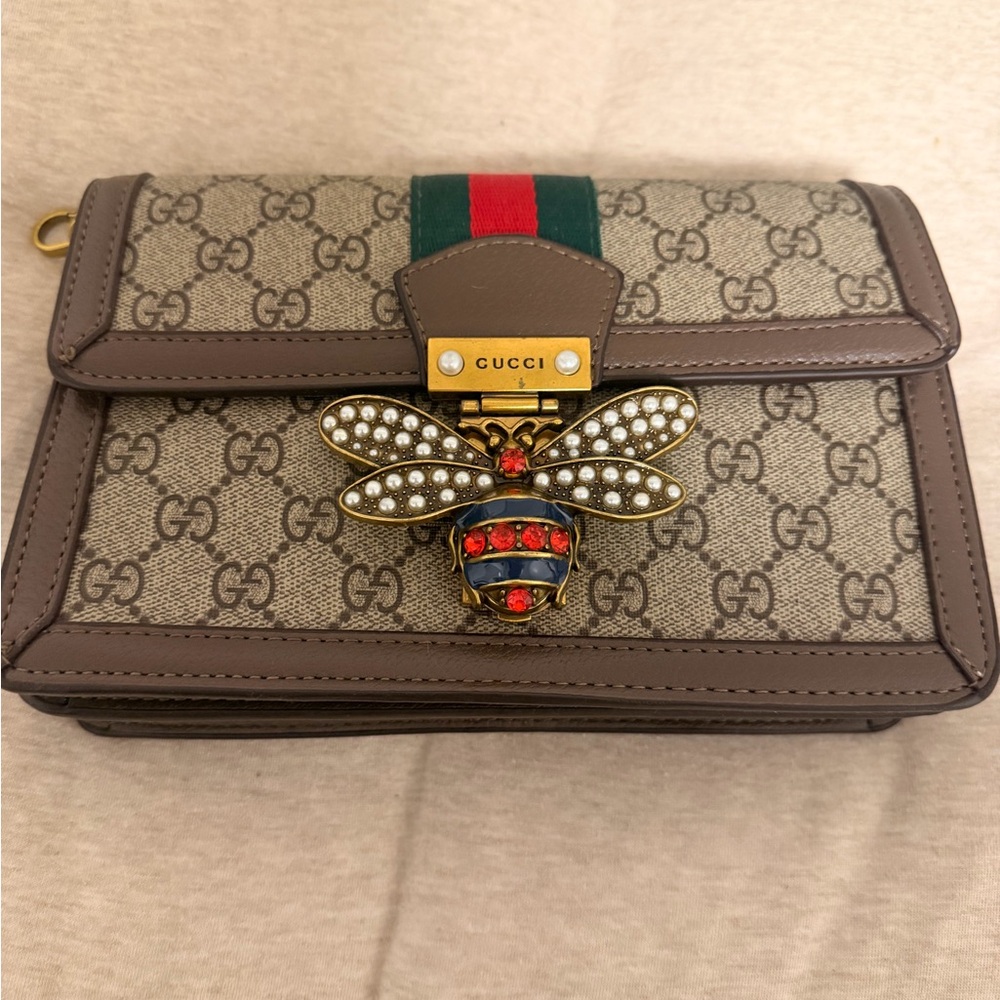 Gucci Brown/Tan faux GG Canvas crossbody Bag